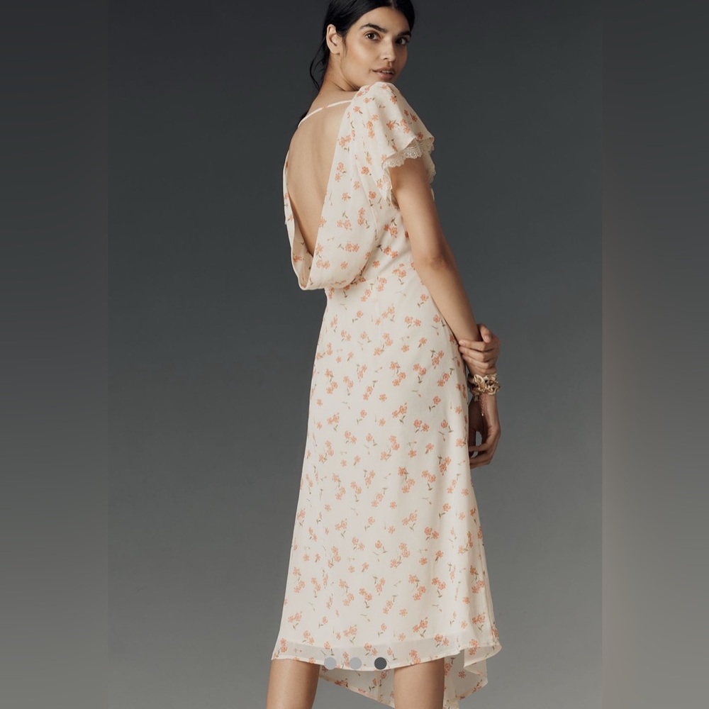 AFRM Vittoria Floral Cowl Back midi dress - Picture 3 of 5